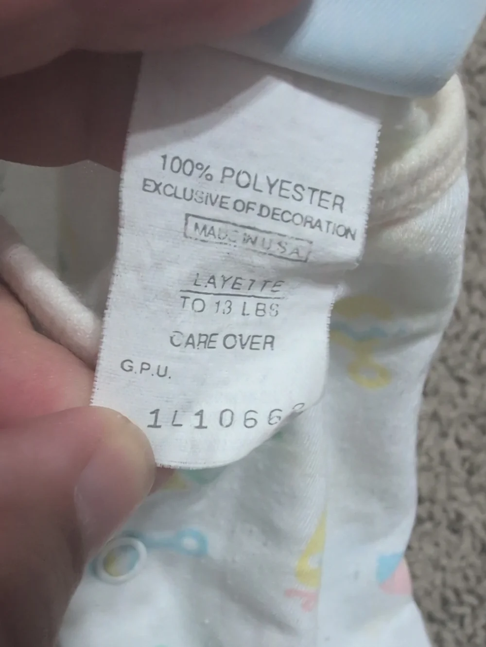 Vintage Carter's Newborn Sleeper Cinch Bottom Made In USA